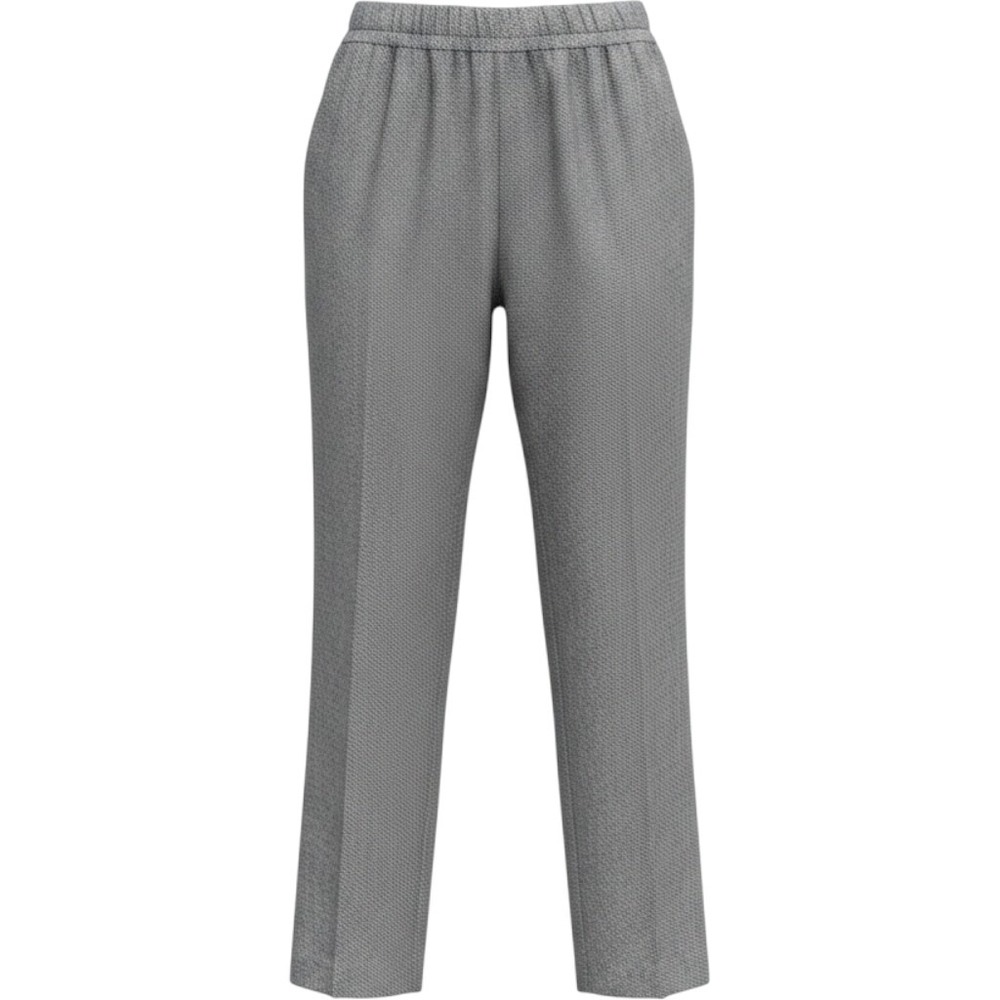 Alfred Dunner Petite Wool Blend Trousers Grey Check Elastic Waist Pants 10P USA
